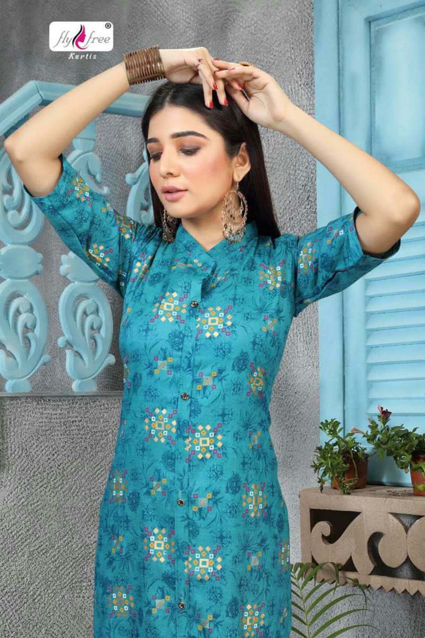 Fly Free Timex Latest Fancy Designer Casual Wear Rayon Printed Kurti Collection